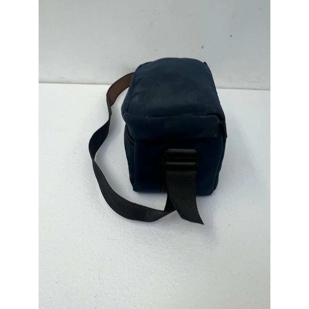 LL Bean Vintage Camera Bag Navy Blue Padded Canvas Shoulder Strap Freeport Maine